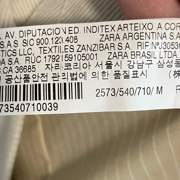 ZARA - Linen Blend Fitted Coat in Oatmeal - M - Spain - Picture 9 of 11